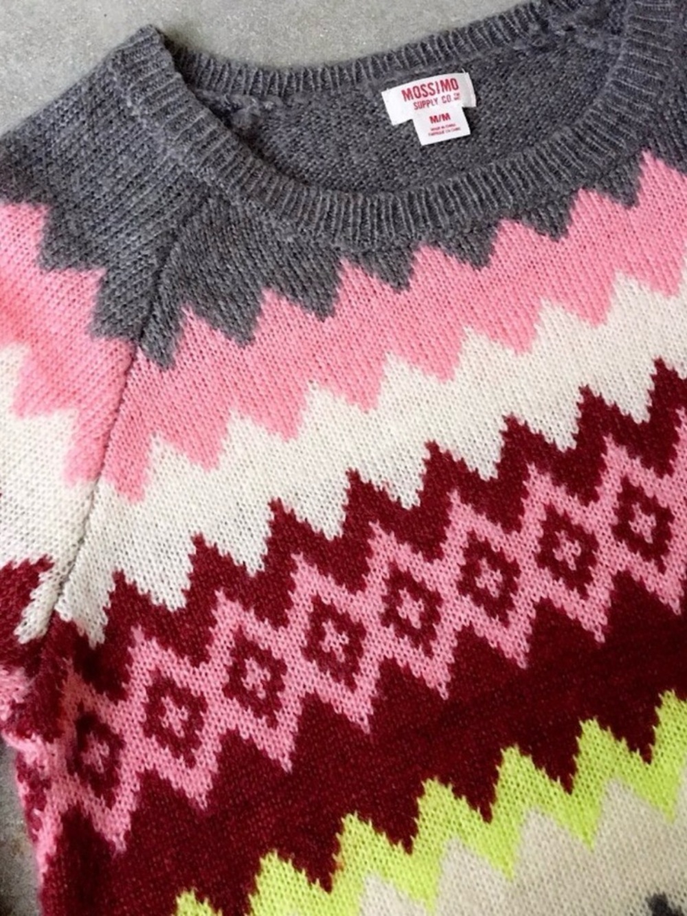Colorful Chevron Fair Isle Crew Neck - Mossimo Supply Co. - Picture 3 of 7